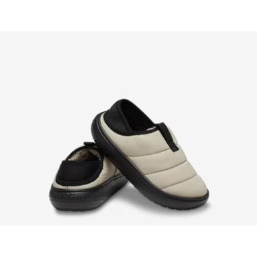 Imagem de Crocs Chinelo unissex infantil clássico Puff Moc, Traça/Multi, 1 Little Kid