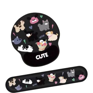 Imagem de Conjunto de descanso de pulso para mouse e teclado com suporte de pulso