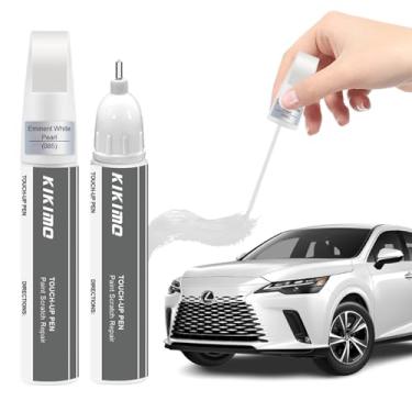 Imagem de KIKIMO Para Lexus Touch Up Paint (Eminent White Pearl (085)), Kit De Reparo De Pintura De Carro Para Lexus, Reparo De Arranhões 2 Em 1 Com Ponta De Caneta E Pincel, Cor Combinada Para Conserto Rápid