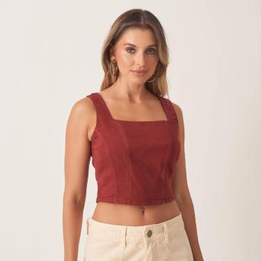 Imagem de Top Corset Decote Quadrado e Zíper Atrás-Feminino