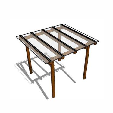 Imagem de Kit Policarbonato compacto Cristal 3mm 2,00m x 3,00m - Perfis Naturais