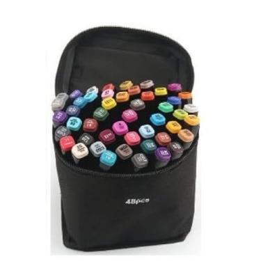 Imagem de 12/24/36/48/60/80 Cores Caneta Marcadora Com Ponta Dupla/Pintura Arte/Aquarela/Material Escolar/Escritório (C48)