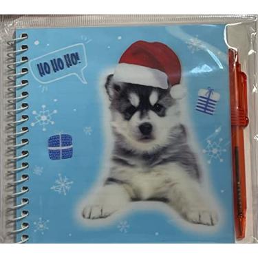 Imagem de Caderno espiral 3D de Natal, gatinho, bloco de notas com caneta, 12 x 12 cm