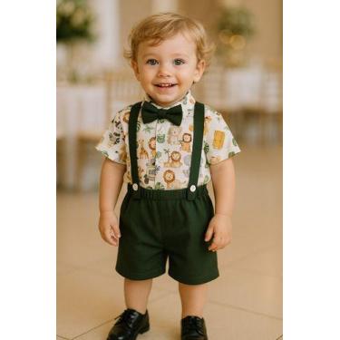 Imagem de Conjunto Infantil Menino Mauricinho Camisa Social Com Gravata Mais Sho