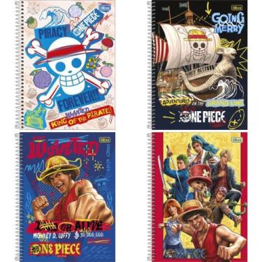Imagem de Caderno 10X1 Capa Dura ONE Piece Netflix 160 Folhas - Pacote com 4 Uni