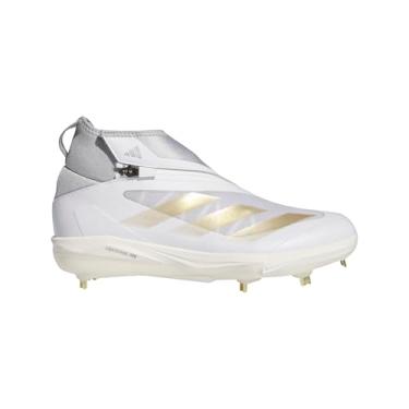 Imagem de adidas Tênis de beisebol masculino Adizero Impact+, Branco/dourado metálico/branco, 9