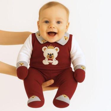 Imagem de Conjunto Pagão 100% Algodão Roupa Saída Maternidade Bebê Menino Ou Men