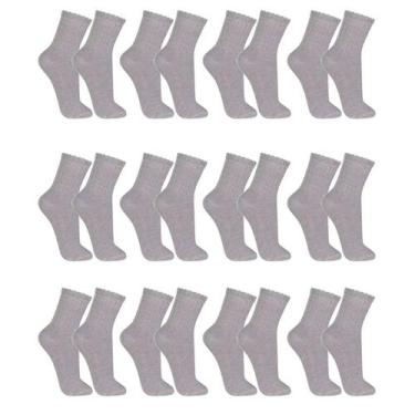 Imagem de Meias Masculino Kit 12 Pares Sport Casuais do 37 ao 43, Lisa cinza