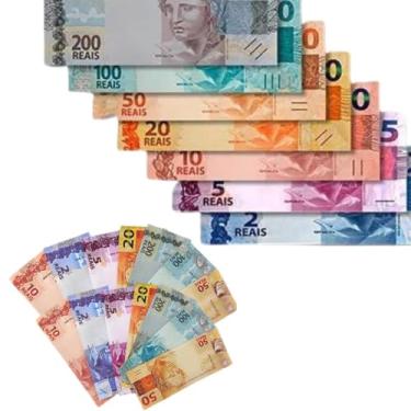 Imagem de Kit Educativo Dinheirinho Infantil, 60 Notas Coloridas, Material Seguro, para Crianças +3 Anos