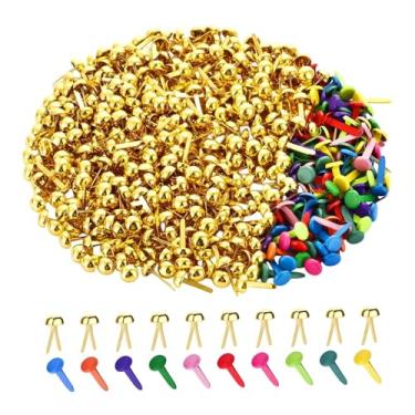 Imagem de CarpNettore 300 Tachinhas, Pinos E Acessórios de Artesanato em Metal para Scrapbooking E Hobbies Criativos, Dourado e colorido