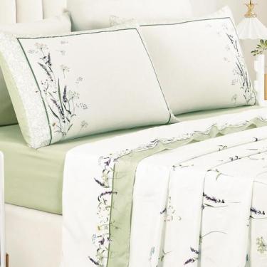 Imagem de Conjunto Lencol Casal King Size Marilyn 300 Fios Luxo E - De Luca Enxo