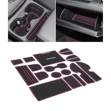 Imagem de Forro de suporte de copo para acessórios Honda CRV 2023 2024 2025 2026 console central para bolso de porta tapetes antiderrapantes antipoeira interior personalizado premium para Honda CR-V 18 peças