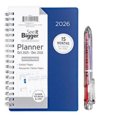 Imagem de Planejador mensal Plan Ahead See it Bigger janeiro 2020- dezembro de 2021, tamanho 4" x 6", grande estampa grande estilo uma caneta personalizada presidencial, Wild Flowers