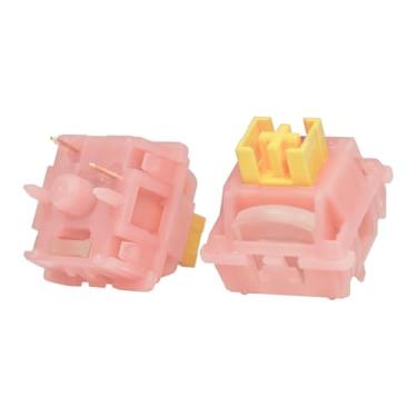 Imagem de Interruptor Outemu Silent Peach V3, pré-lubrificado linear de 40 g, interruptor MX de 5 pinos, POM/PA66, LightGuide, para teclado mecânico de jogos (70 peças)