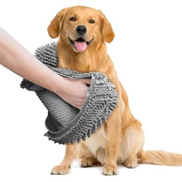 Imagem de Muddy Mat Secador de cachorros, microfibra altamente absorvente, lavável, absorvente de toalha de secagem rápida - Toalhas de banho de chenille de pelúcia extra macias para secar animais de estimação