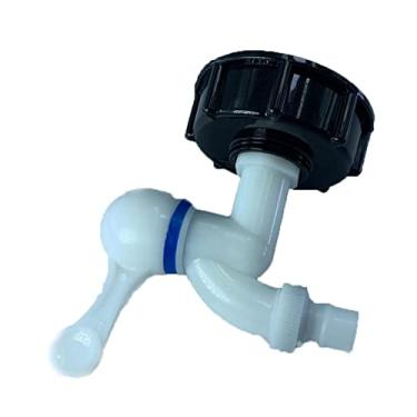 Imagem de Luzhengyang Conector de mangueira de torneira de tanque de água de plástico 1/5.1 cm, torneira de jardim | Adaptador de tanque IBC | Rosca fina e fácil instalação | para irrigação de jardim e