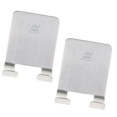 Imagem de barenx 2 peças, suporte de escova de barbear de aço inoxidável, gancho de armazenamento utilitário adesivo resistente, gancho de chuveiro para banheiro organizador de cozinha toalha bucha