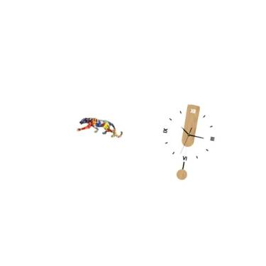 Imagem de Fenteer Escultura de Números Romanos, Relógio de Parede Silencioso, Ornamento Artesanal em Forma de Animal para Decoração de Casa, Estante, Sala de Estar, Ban