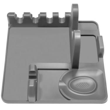 Imagem de Descanso de utensílios de silicone multifuncional e suporte de tampa, ideal para organizar espátulas e utensílios de cozinha em cozinhas modernas