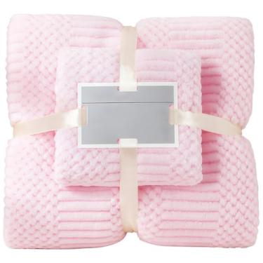 Imagem de LUMINFLY Conjunto de toalha de lã coral, absorvente e macio para mãos e toalha de banho, seca rápido, confortável e espesso, colorido, ideal para compras em massa, ótimo para presentes de
