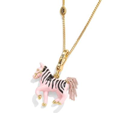 Imagem de Boshuolin juicy Colar com pingente de animal para mulheres - Pingente de zebra esmaltado 3D pintado à mão, joia de corrente ajustável banhada a ouro 18K (20,76 g), joia de animal hipoalergênica feita