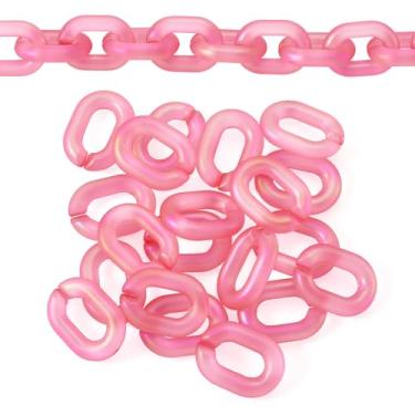 Imagem de 20 peças de conectores de acrílico de ligação rápida, cor AB, ovais, transparentes, ganchos de 19 x 14 mm para bolsa faça você mesmo, corrente de óculos, cordão de bolso jeans, vermelho violeta médio