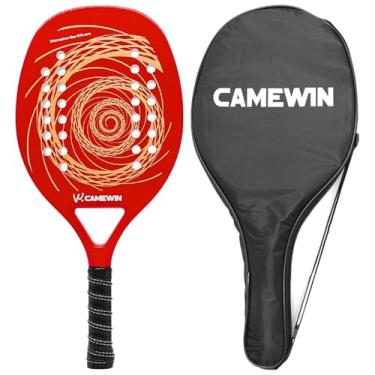 Imagem de Raquete de Beach Tennis Com Fibra de Carbono EVA Solft Com Acabamento Texturizado Com Estojo Protetor (Vermelho)
