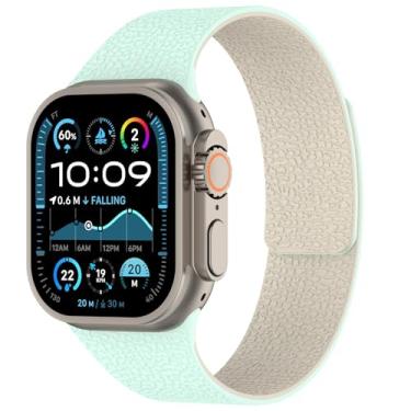 Imagem de LYSMVIVI Pulseira magnética de silicone de lichia compatível com Apple Watch Ultra SE séries 11, 10, 9, 8, 7, 6, 5, 4, 3, 2 e 1 de 49 mm, 46 mm, 46 mm, 46 mm, 46 mm, 40 mm, 4, 2 e 1 de 49 mm, 46 mm