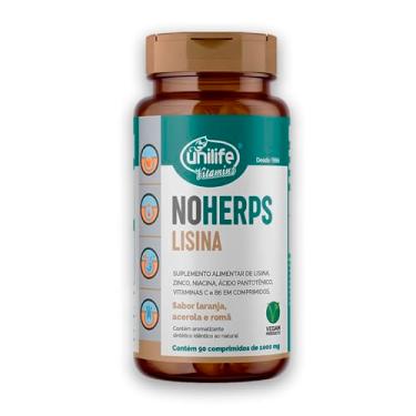 Imagem de NoHerps Lisina 1000mg Unilife 90 comprimidos Laranja e Acerola