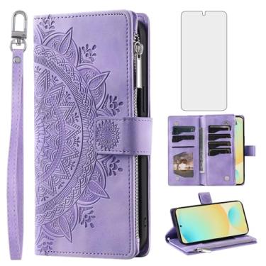 Imagem de Capa de telefone para Samsung Galaxy S25 FE 5G carteira protetora de tela e alça de pulso mandala flor couro flip zíper suporte para cartão de crédito slot celular S 25 EF S25FE 25S 25FE mulheres