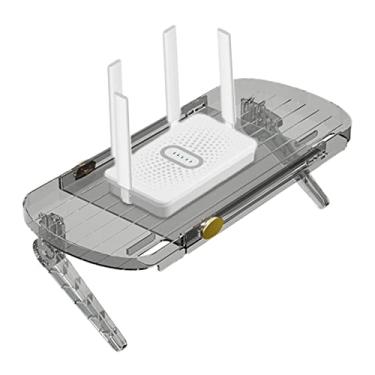 Imagem de pologmase TV Top Box – Prateleira ajustável para tela | Caixa armazenamento para montagem na pare, prateleiras roteador firme para controles remotos, lojas e salas estar em casa