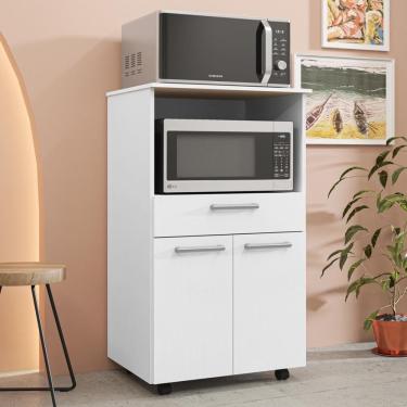 Imagem de Balcão De Cozinha Duplo Forno 2 Portas E 1 Gaveta Duetto Branco Supremo