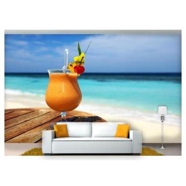 Imagem de Papel De Parede Drinks Bebidas Praia Verão 3D Al99 - Você Decora
