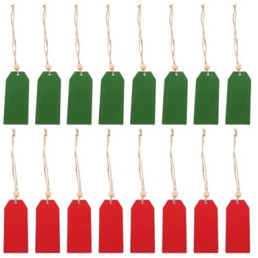 Imagem de Toyvian Conjunto de 80 etiquetas de nome de meia de Natal, placas de quadro-negro para pendurar dupla face com cordão de juta rústica, etiquetas de madeira para enfeites de árvore de Natal e decoração