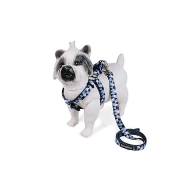 Imagem de Kit Peitoral e Guia para Cachorro – Conforto e Segurança para Passeios de Pequeno, Médio e Grande Porte(Lumix Azul,Médio)