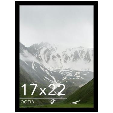 Imagem de Porta-retratos QOTIB preto 17x22 cm de madeira para montagem na parede