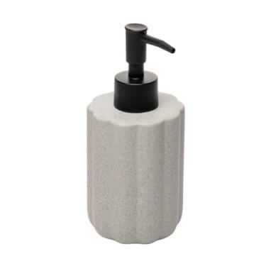 Imagem de Porta Sabonete Líquido Geometric de Cerâmica Cinza 300m - Para Banheiro Contemporâneo