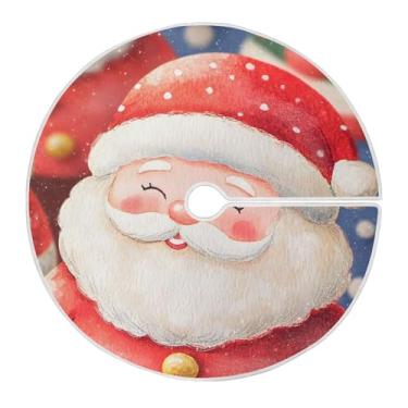 Imagem de SEHANY Saia para árvore de Natal, 122 cm, Papai Noel, vermelha, decoração de árvore de Natal, tapetes para decoração de festa de Natal em casa