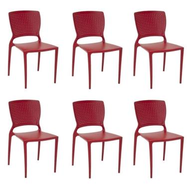 Imagem de Kit 6 Cadeiras Safira Vermelha Tramontina 92048/040