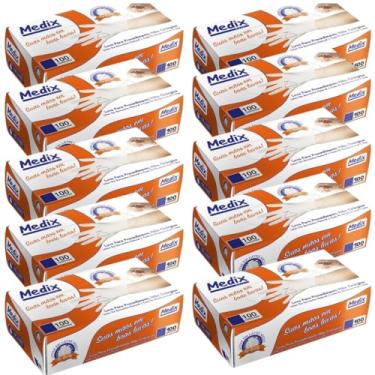 Imagem de Kit Com 10 Luva De Procedimento Látex Com Pó Medix | Tamanho PP | 1000 Unidades | Branca | MEGA OFERTA