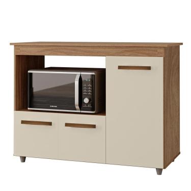 Imagem de Balcão Multiuso Forno 3 Portas 114 Cm Liza Savana Off White Mobbs