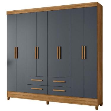 Imagem de Guarda Roupa Casal 8 Portas 204 Cm Florida Freijo Cinza Moval Freijo