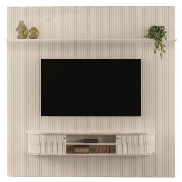 Imagem de Painel Bancada Tv 75 Pol 245x238 Cm Bugatti Calacata Off White Madetec Calacata Off White