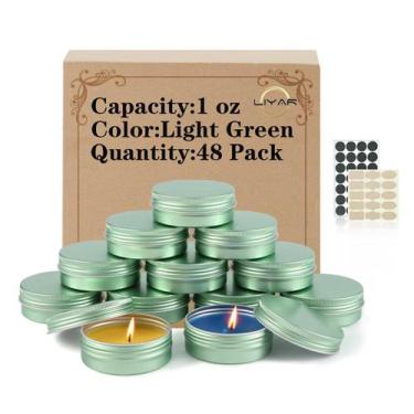 Imagem de Recipiente: potes de lata de alumínio LIYAR, 30 ml, pacote com 48 tamp