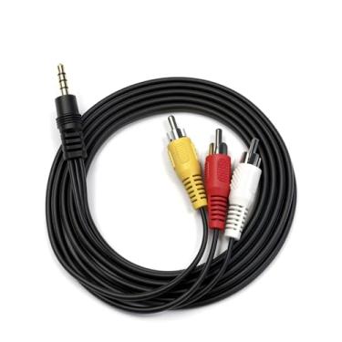 Imagem de Cabo de áudio e vídeo RCA Camcorder AV, 3,5 mm 1/20.3 cm TRRS para RCA AV para câmera manual, MPS, tablets, home theater, leitor de DVD, alto-falantes, TV