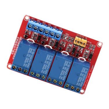 Imagem de AUNMAS Módulo de relé Optoacoplador de 4 Canais Com Luzes Indicadoras Vermelhas Verdes, Gatilho Alto e Baixo 5V 12V 24V para Controle de Automação PLC (#02)