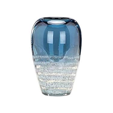 Imagem de Vasos para decoração de casa mesa de jantar simples de luxo vaso criativo sala de estar arranjo de flores vaso de vidro decoração de flores vasos de flores decoração de casa (tamanho: cinza) ()