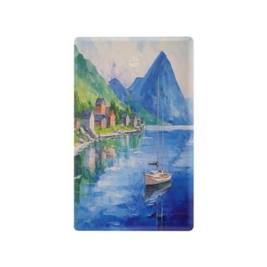 Imagem de Wassud A Boat on A Lake Light Switch Cover Plate, Duplex Outlets Covers Wall Plate Decorativo Decoração de Casa Sala de Estar Quarto Decorativo