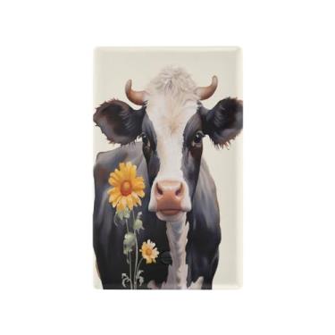 Imagem de Wassud Placa de cobertura de interruptor de luz, capas de tomadas duplas, placa de parede, flor, vaca, (2) decoração decorativa para casa, sala de estar, quarto, decoração