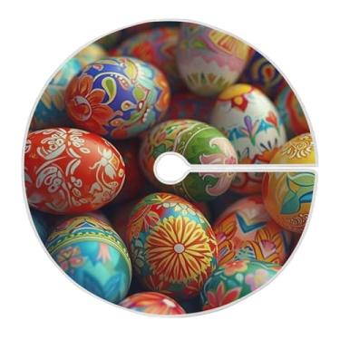 Imagem de Qilmy Ovos de Páscoa (2) Saia de árvore de Natal de 90 cm, camurça para árvore de Natal, adequada para decoração de armário em ambientes internos e externos, festas, escritórios, lojas, armários291